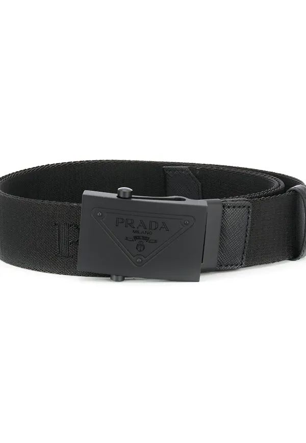 Prada skärp med logotypspänne - Svart
