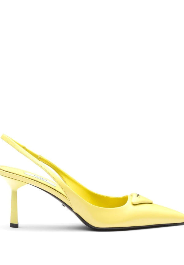 Prada slingback-pumps i borstat läder - Grön