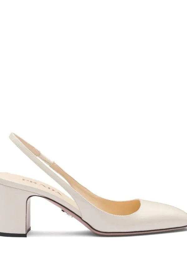 Prada slingback-pumps i kalvskinn - Neutral