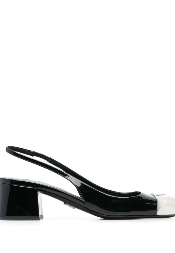 Prada slingback-pumps med färgblock - Svart
