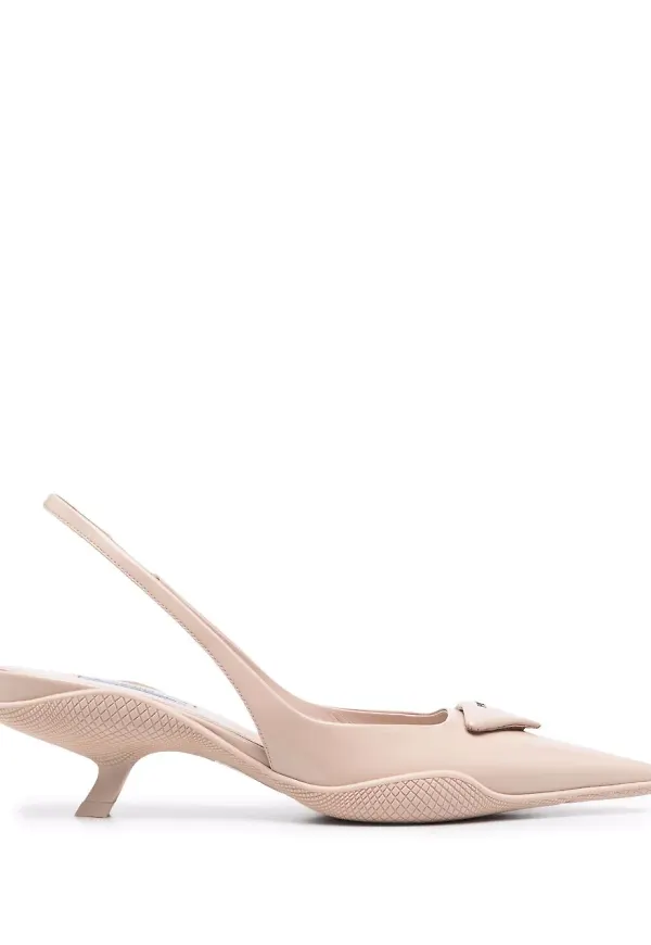Prada slingback-pumps med spetsig tå - Neutral