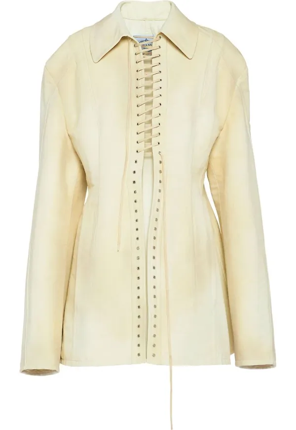 Prada Slub tygjacka - Neutral