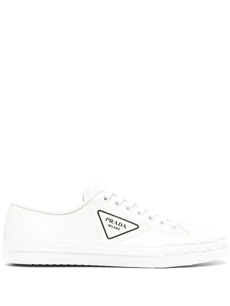 Prada sneakers med logotyp - Vit