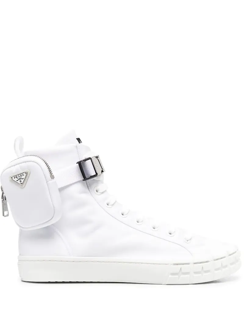 Prada sneakers med logotypmärke - Vit