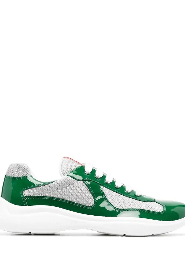 Prada sneakers med paneler - Grön