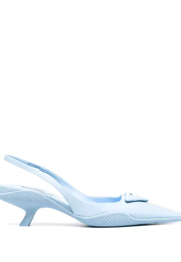 Prada spetsiga slingback-pumps - Blå