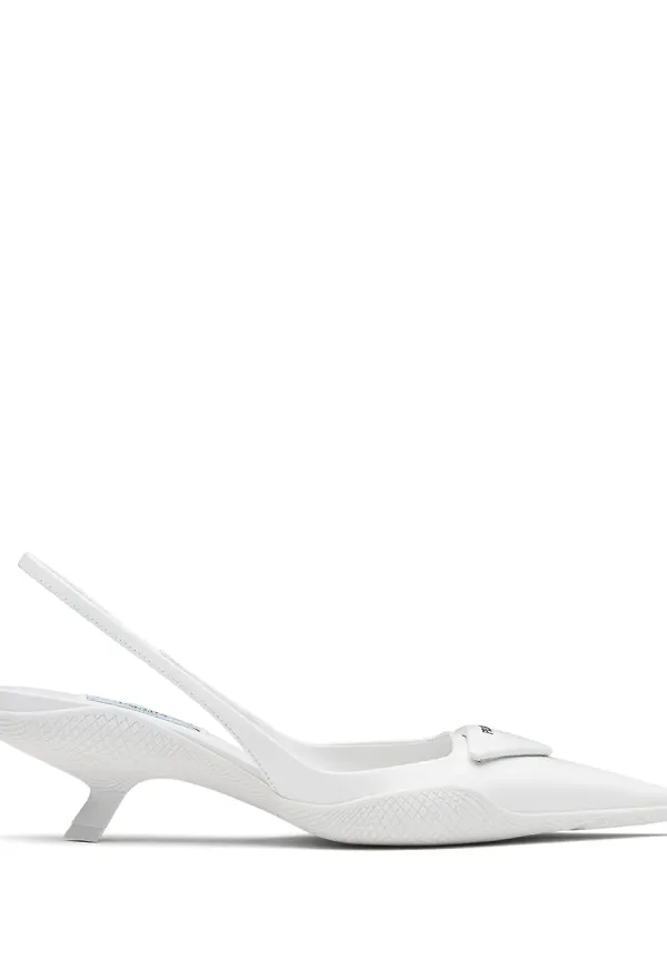 Prada spetsiga slingback-pumps - Vit