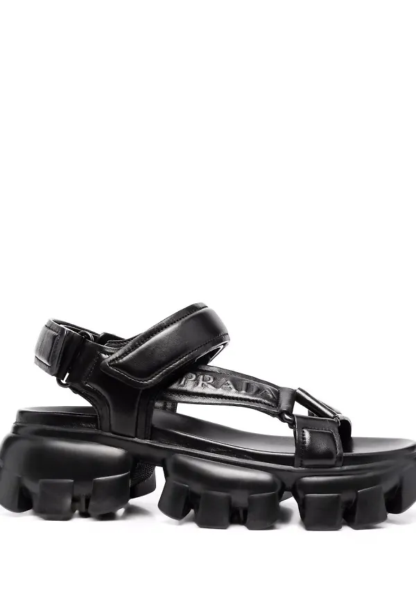 Prada Sporty sandaler med grov sula - Svart