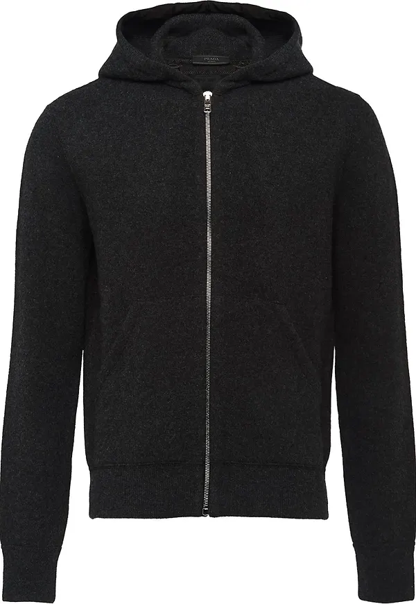 Prada stickad huvtröja - Svart