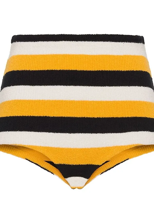 Prada stickade bomullsshorts - Gul