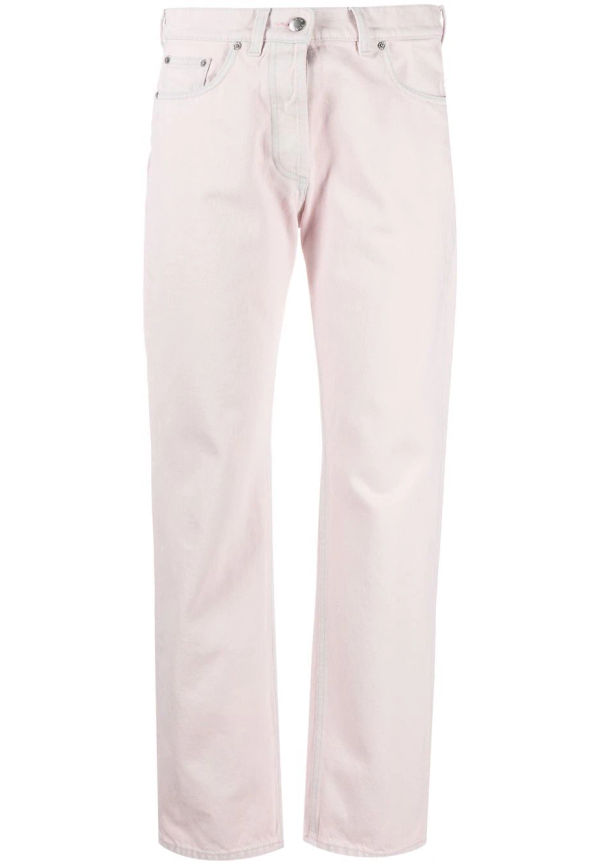 Prada straight-jeans med logotyp - Rosa