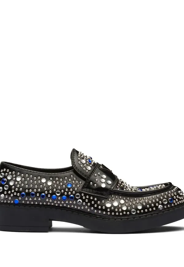 Prada strassprydda loafers - Svart