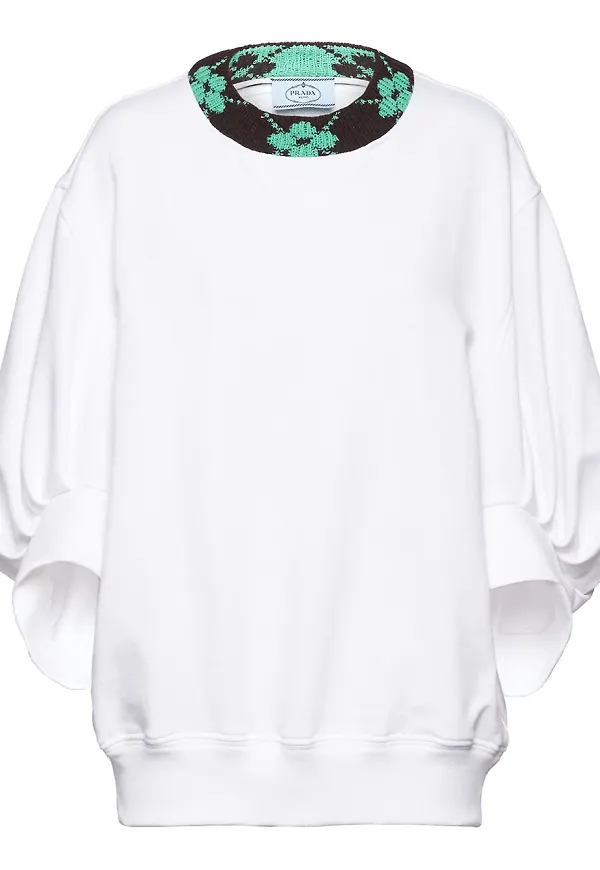 Prada sweatshirt i jacquard - Vit