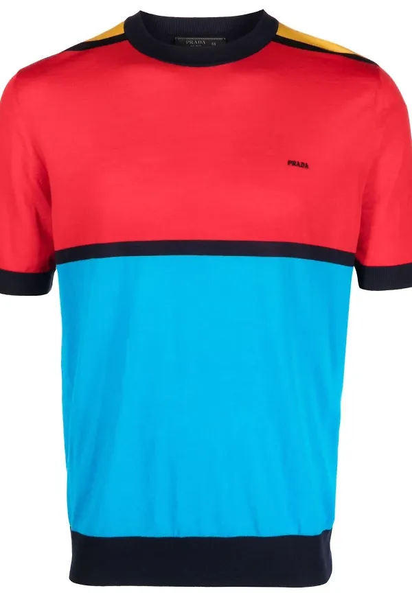 Prada t-shirt med broderad logotyp - Grön