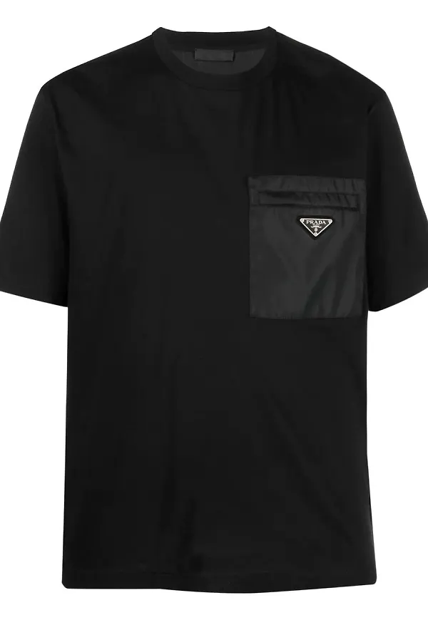 Prada t-shirt med bröstficka - Svart