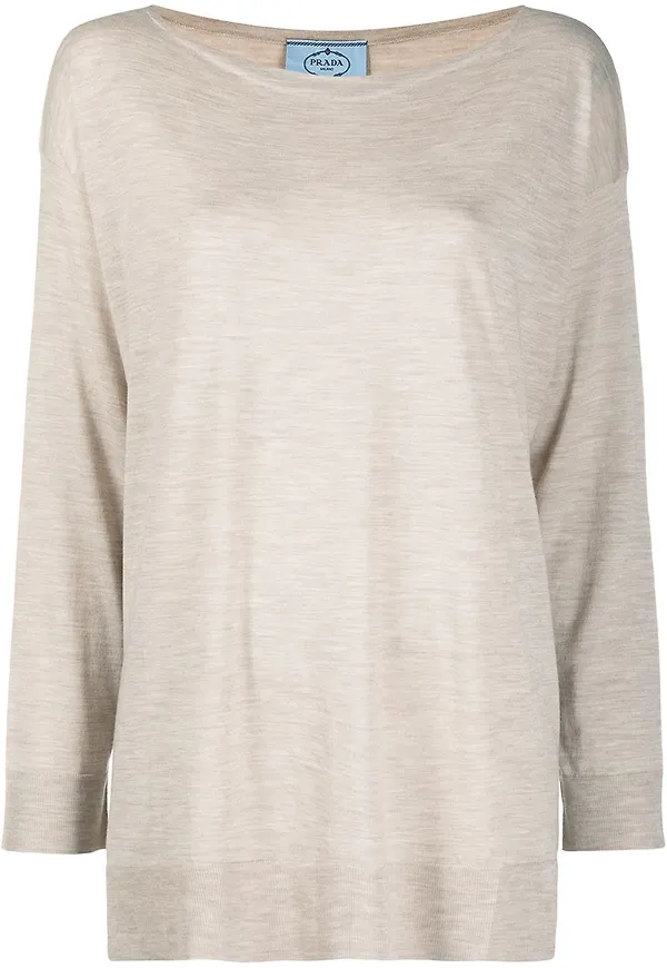 Prada t-shirt med melerad effekt - Neutral
