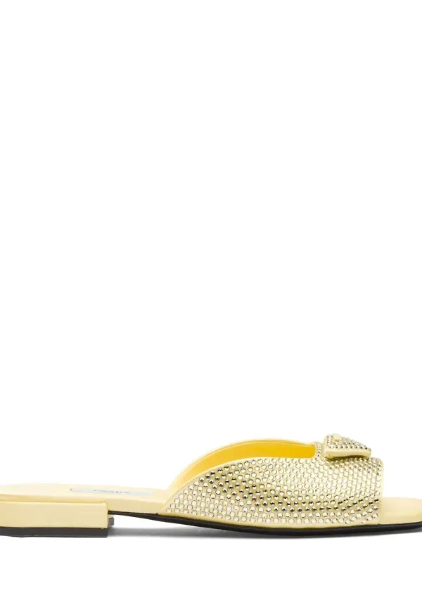 Prada tofflor med strass - Gul