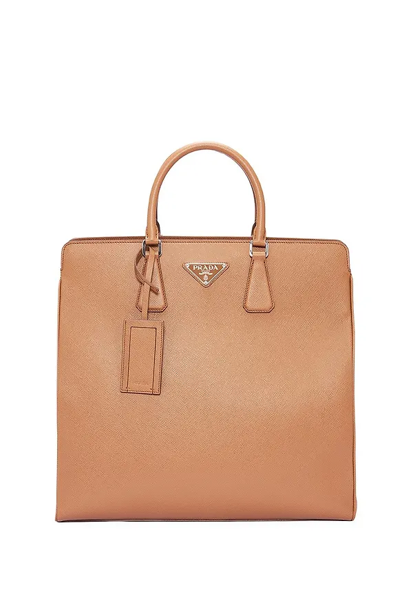 Prada tote-väska i saffianoläder - Brun