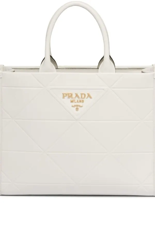 Prada totebag i läder - Vit