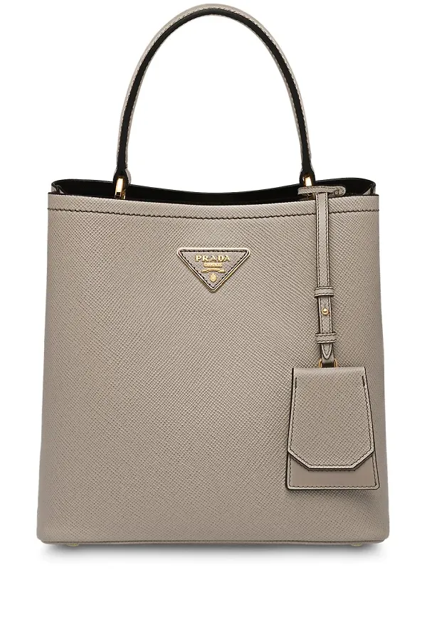 Prada totebag i saffianoläder - Grå