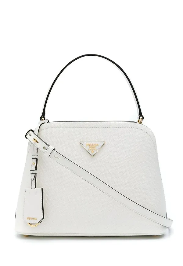 Prada totebag i saffianoläder - Vit