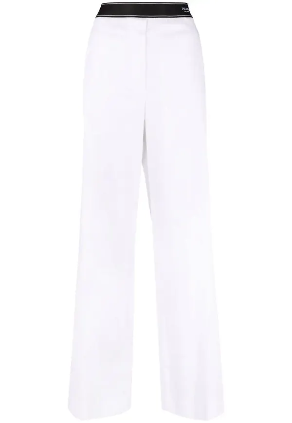 Prada trackpants med logotyp i midjan - Vit