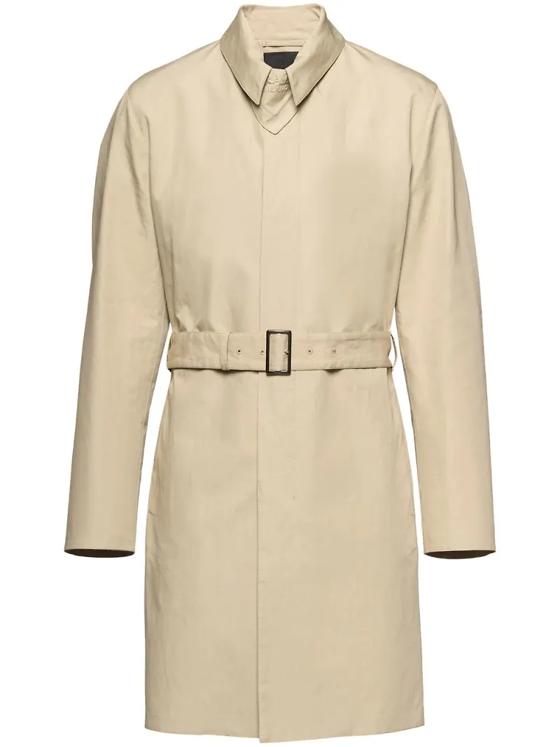 Prada trenchcoat med triangelformad logotyp - Neutral
