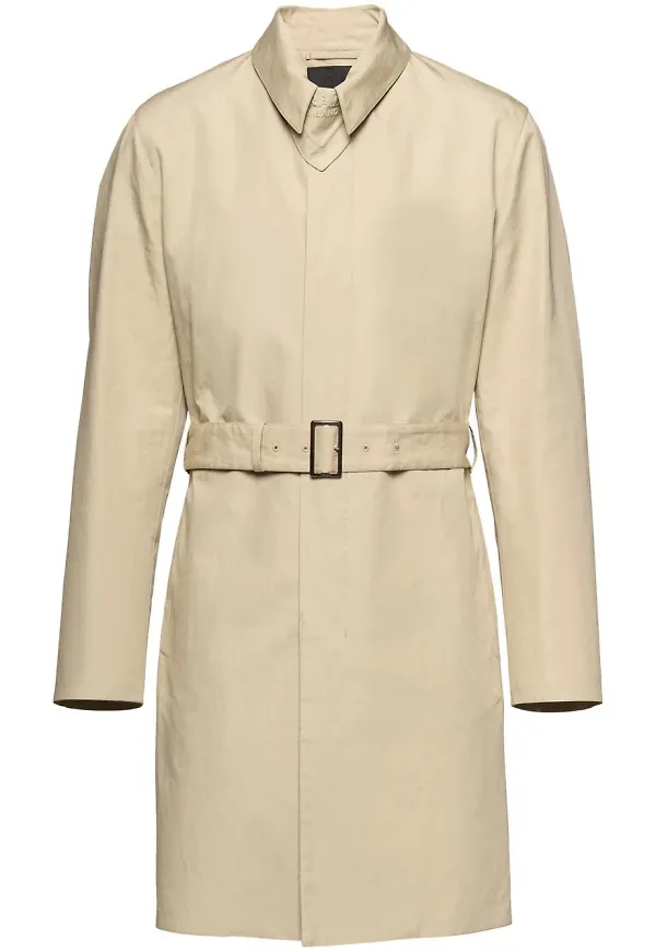 Prada trenchcoat med triangelformad logotyp - Neutral