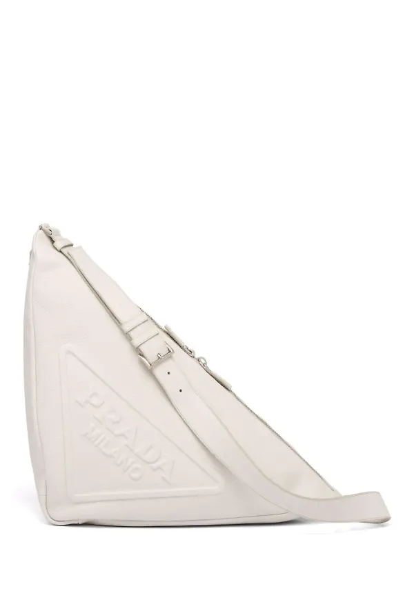 Prada triangelformad axelväska - Vit