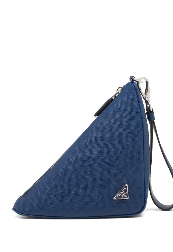 Prada triangelformad pouch - Blå
