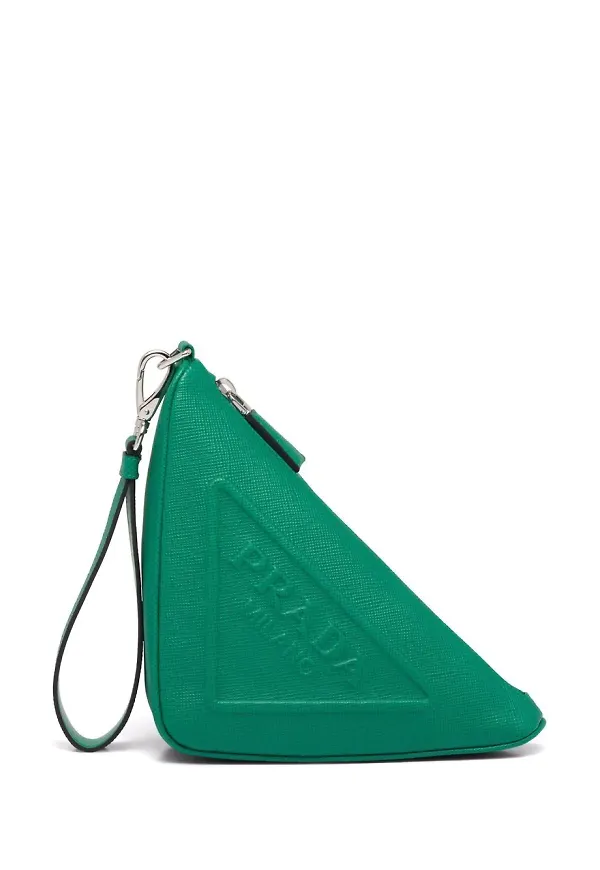 Prada triangelformad pouch - Grön