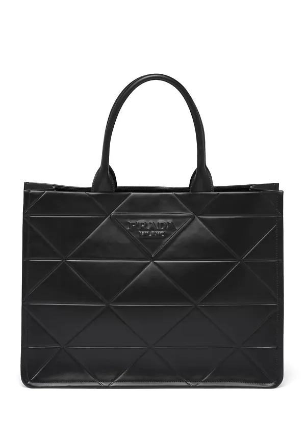 Prada triangelmönstrad totebag - Svart