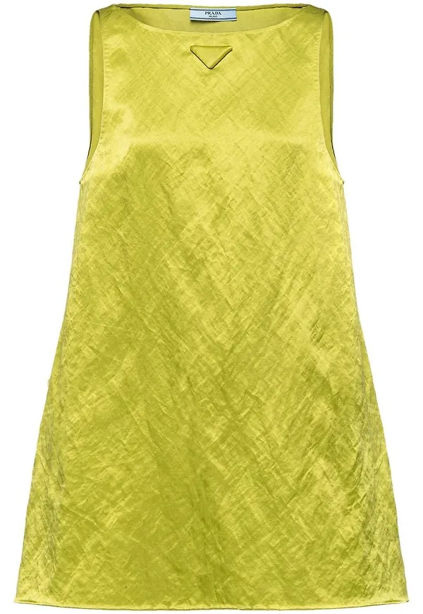 Prada triangle-logo sleeveless minidress - Grön