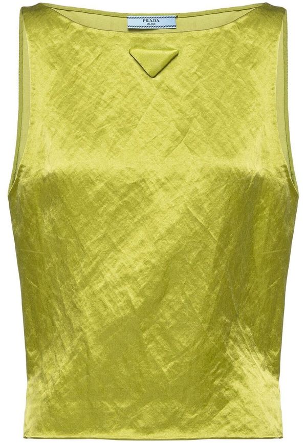Prada triangle-logo sleeveless top - Grön