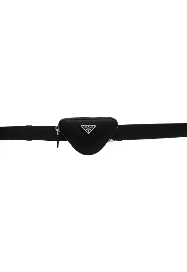 Prada triangle belt mini bag - Svart