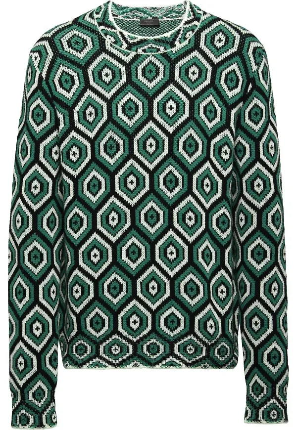 Prada tröja med geometriskt tryck - Grön