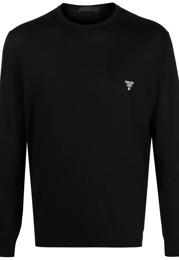 Prada tröja med rundad hals - Svart