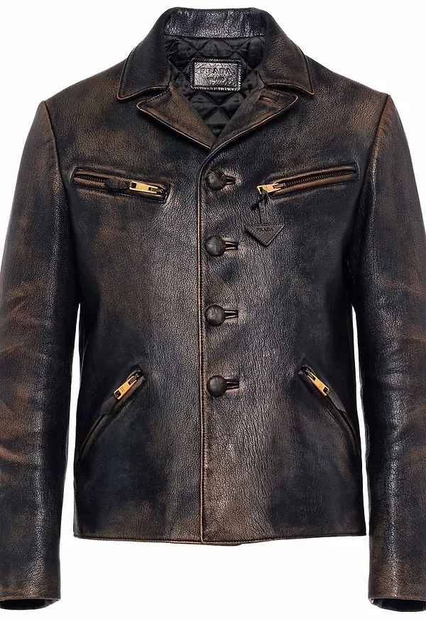 Prada tvåfärgad blazer med slitning - Blå