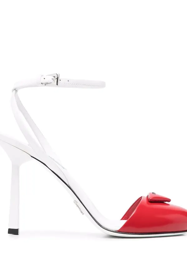 Prada tvåfärgade pumps - Vit