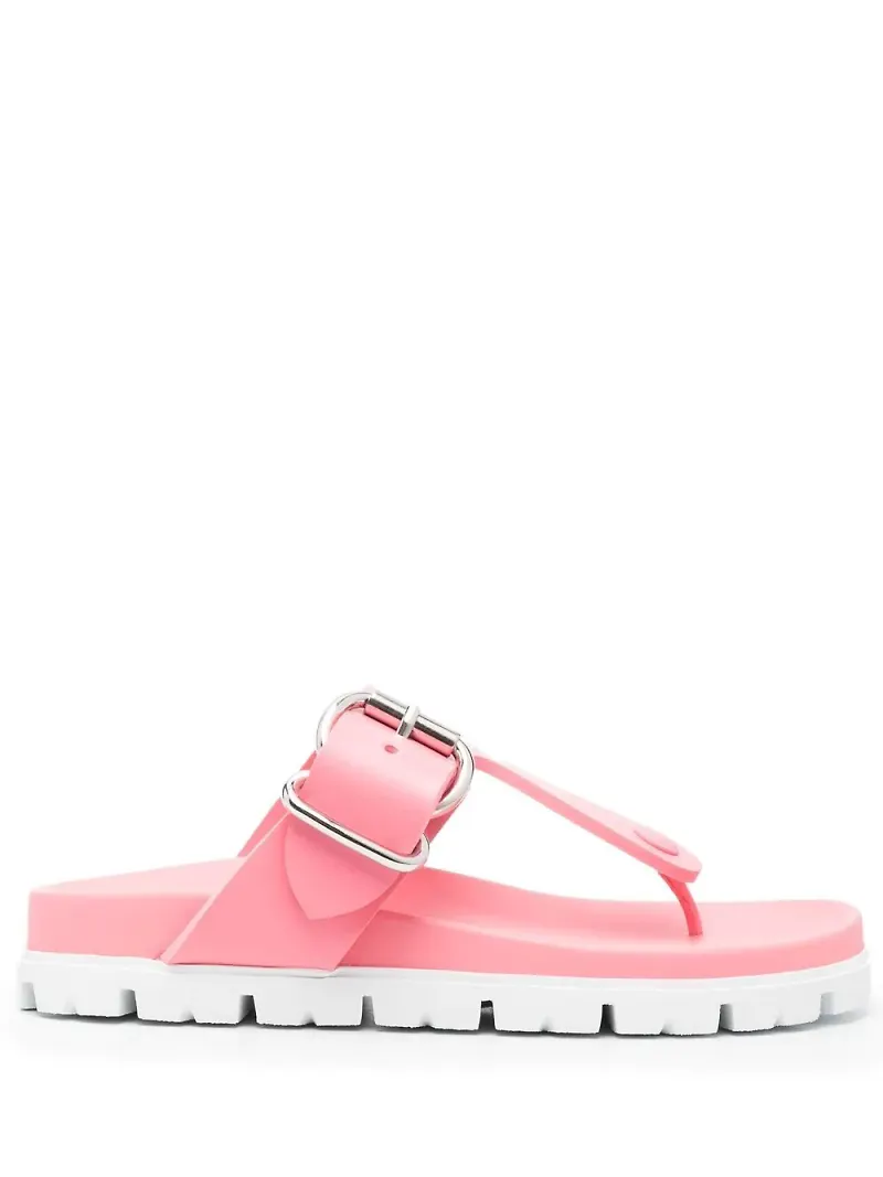 Prada tvåfärgade sandaler med spänne - Rosa