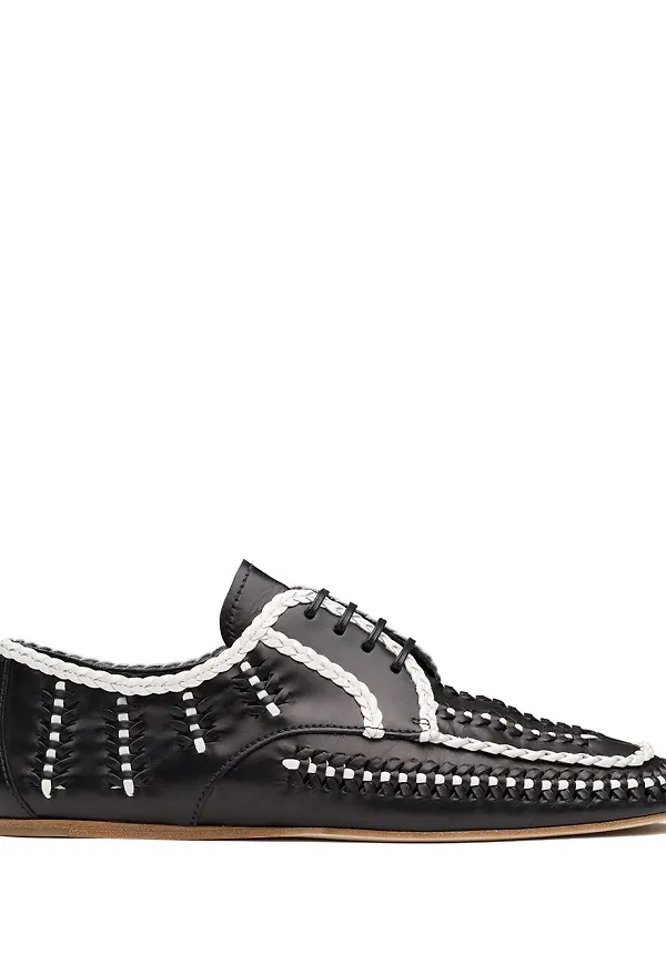 Prada tvåfärgade snörskor - Svart
