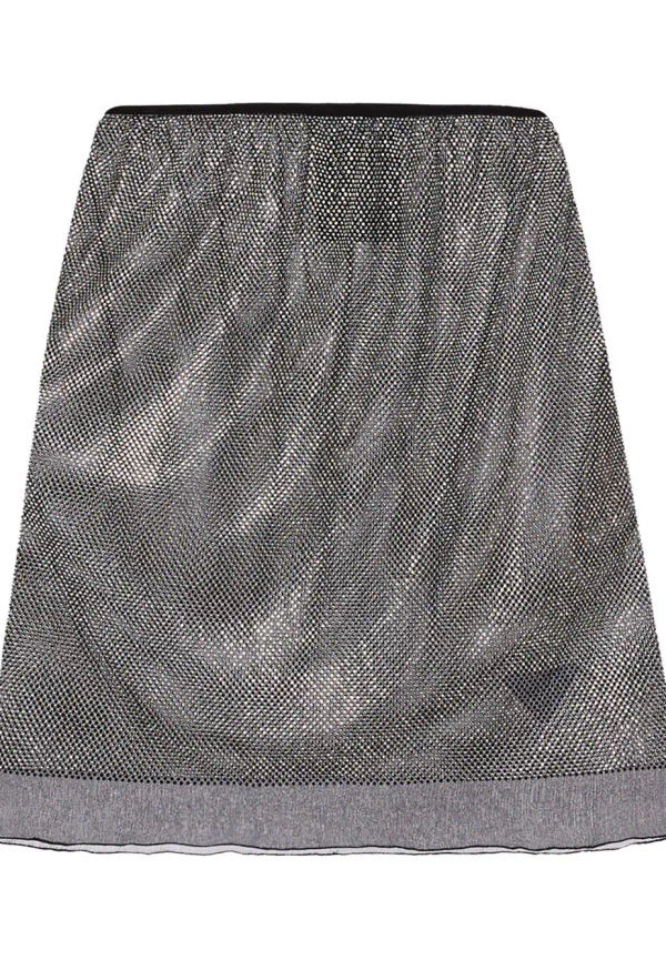 Prada tyllkjol med strass - Silverfärgad
