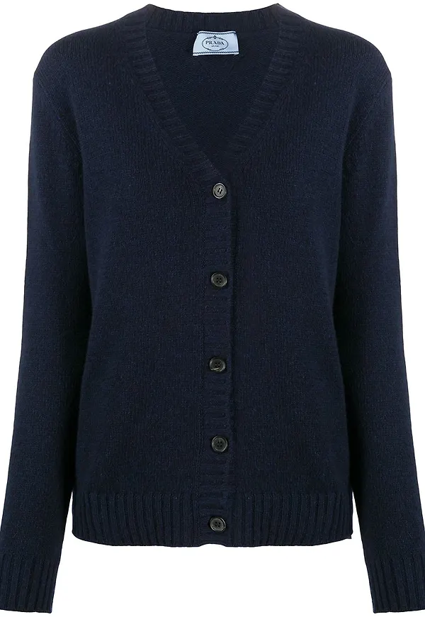 Prada v-ringad cardigan - Blå