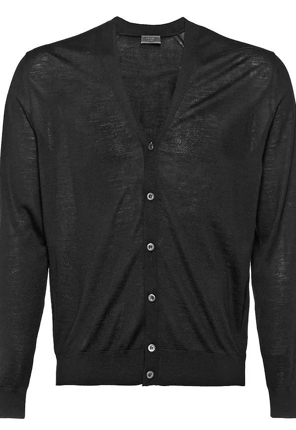 Prada v-ringad cardigan - Svart