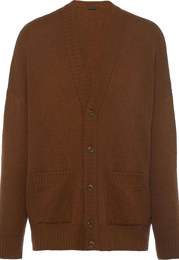 Prada v-ringad kashmirkofta - Brun