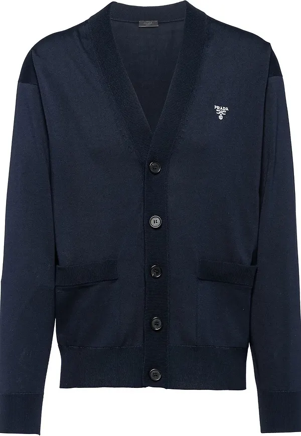 Prada v-ringad kofta - Blå