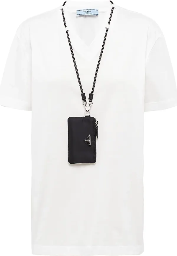 Prada v-ringad t-shirt - Vit