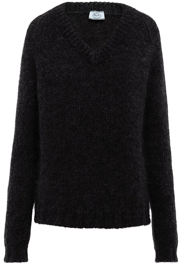 Prada v-ringad tröja - Svart