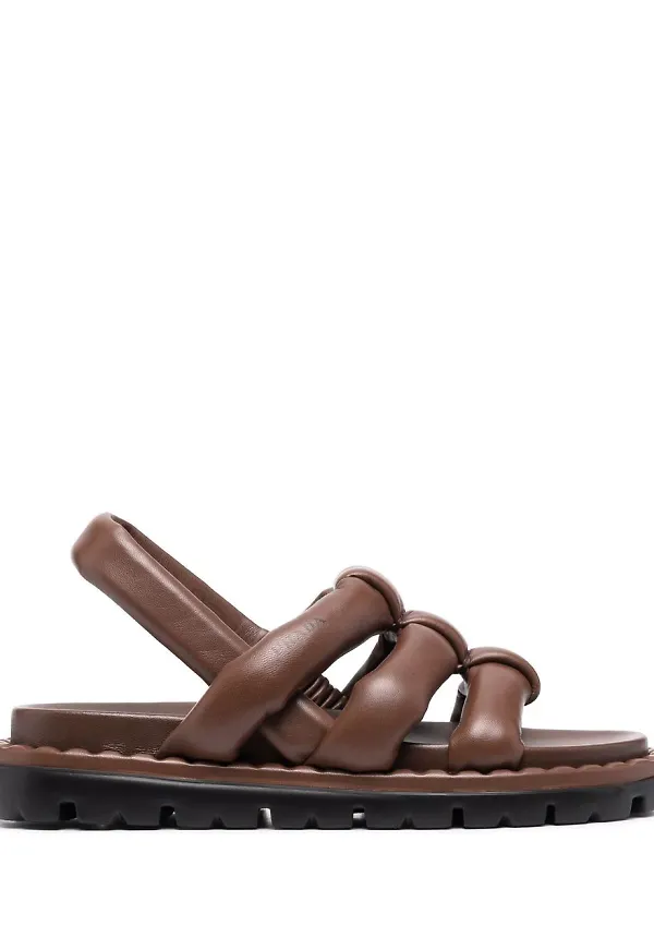 Prada vadderade sandaler - Brun