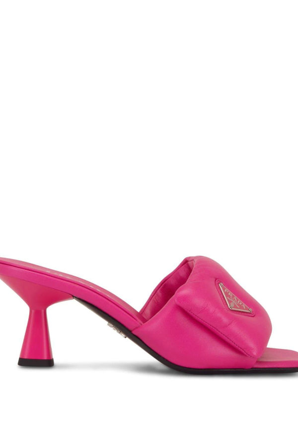 Prada vadderade sandaler 40 mm - Rosa